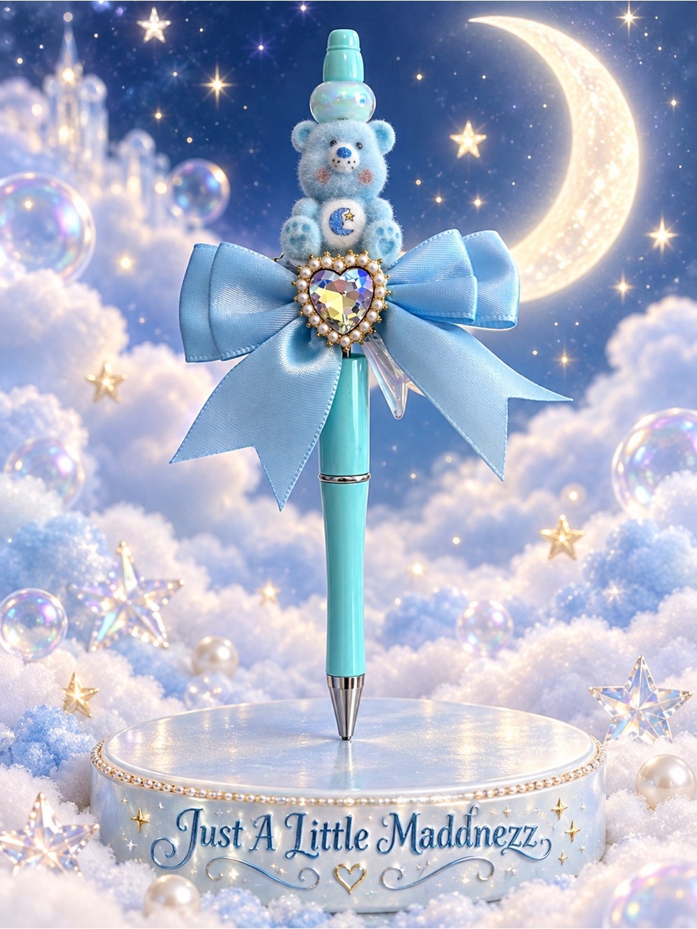 Blue Bear Bow Ballpoint Pen